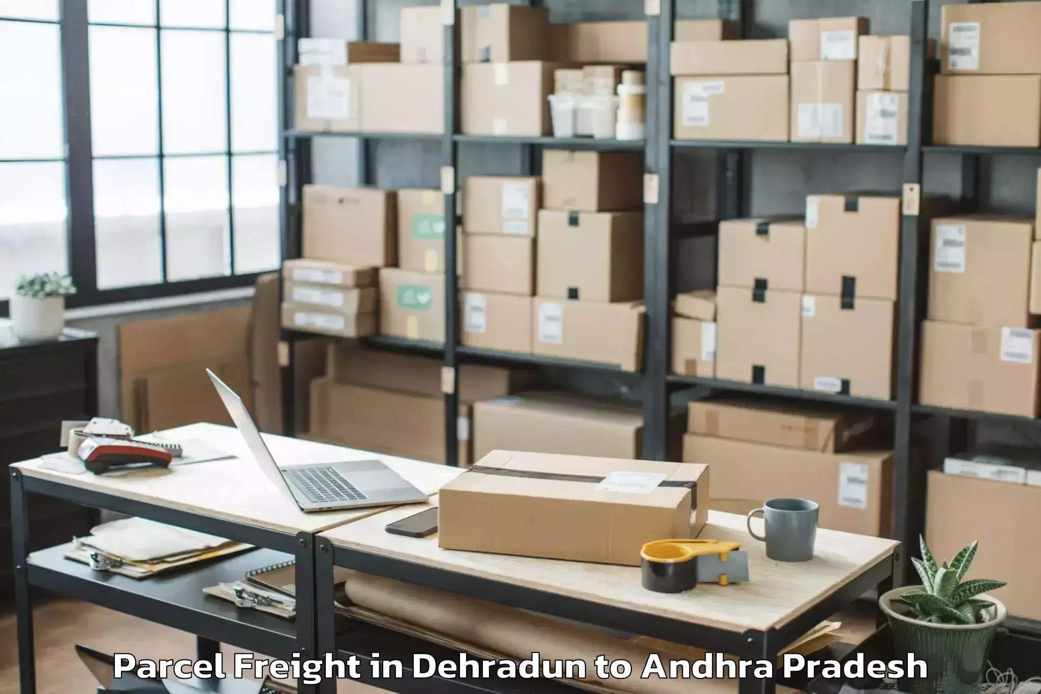 Book Dehradun to Seetharamapuram Parcel Freight